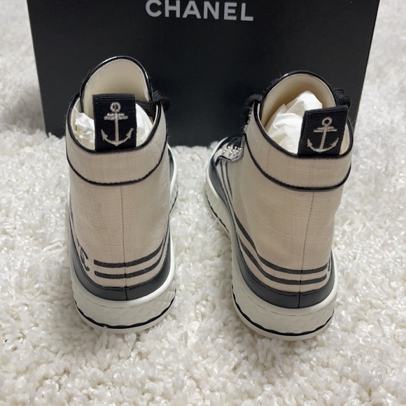 CHANEL 19C High Top Cruise Sneakers 36.5 - Picture 3 of 9